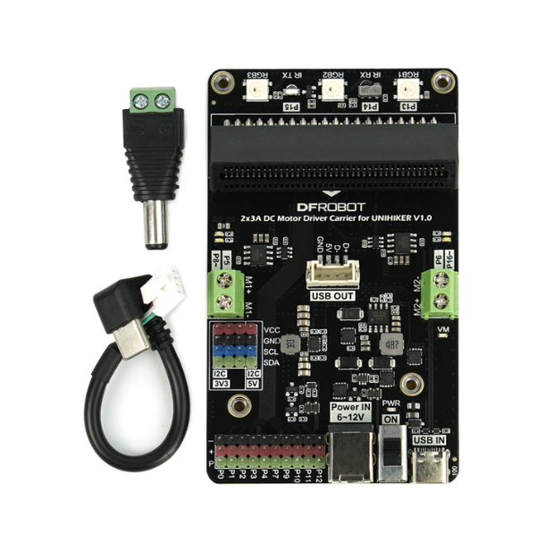 DFRobot DFROBOT UNIHIKER M10용 2x3A DC 모터 드라이버 캐리어 보드 (DFR1136)