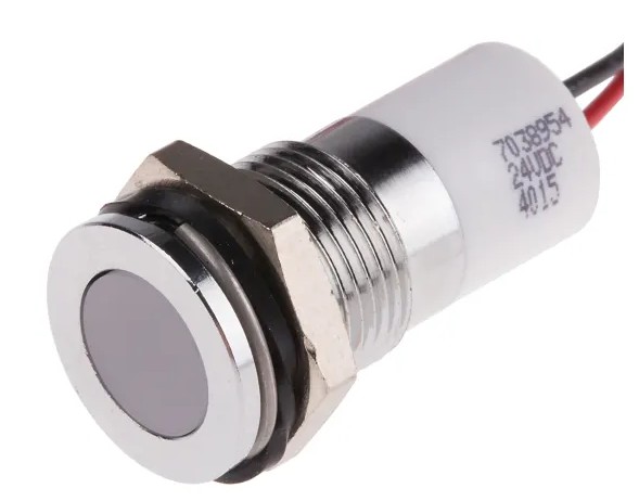 RS PRO RS PRO White Panel Mount Indicator, 24V dc, 14mm Mounting Ho